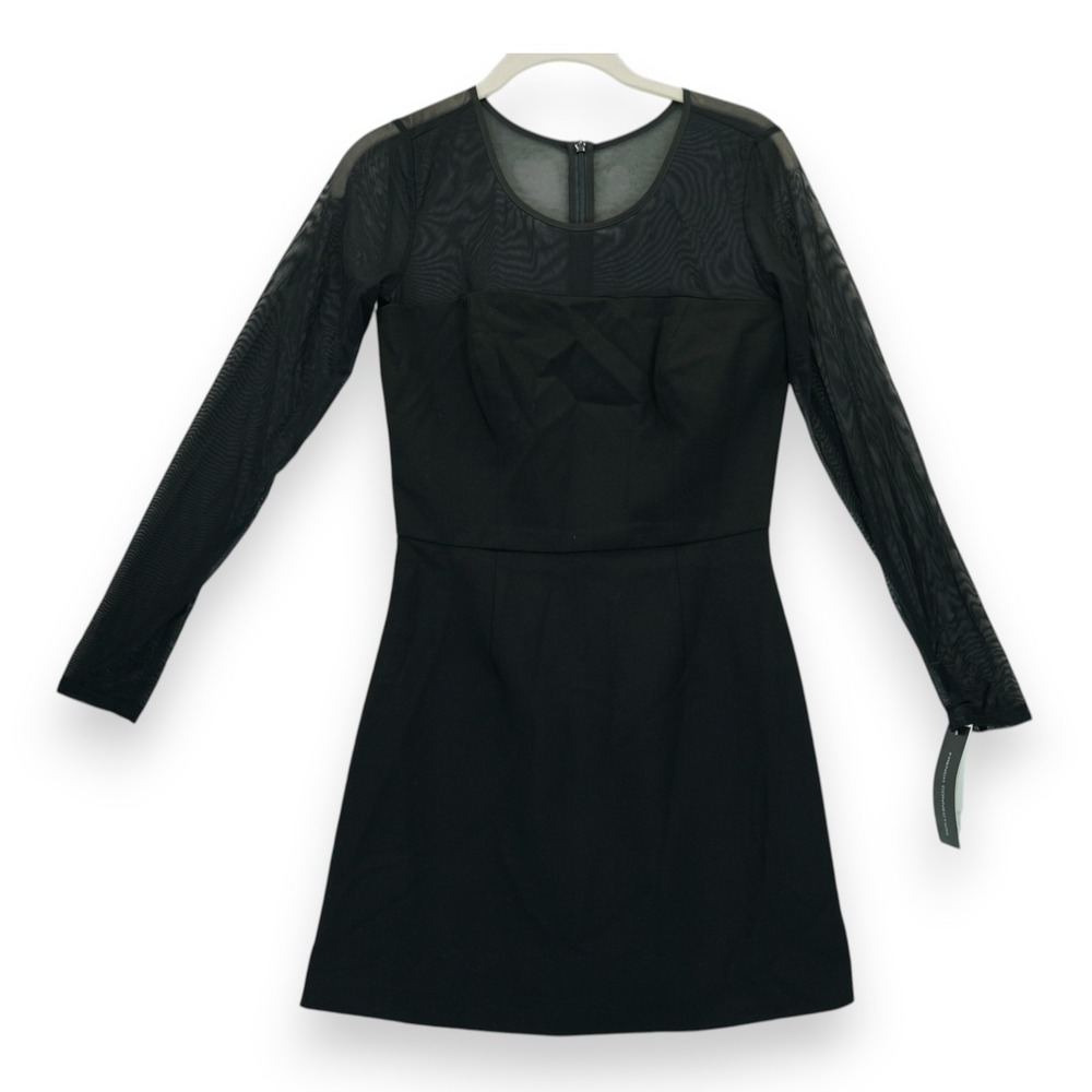 NWT French Connection Black Dress Longsleeve‎ Size 4 Back Zip MSRP $148